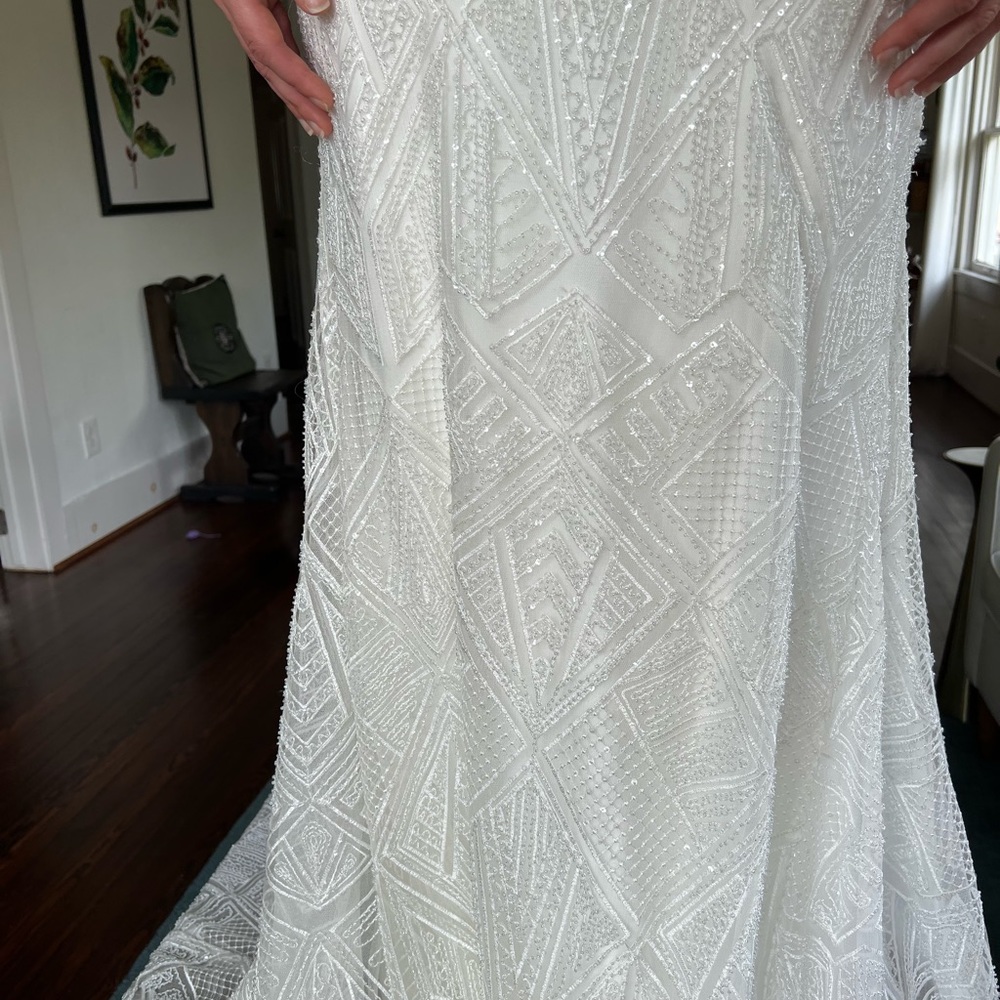 Wedding separates: tulle corset top with boning, fully beaded skirt, veil - Picture 11 of 15